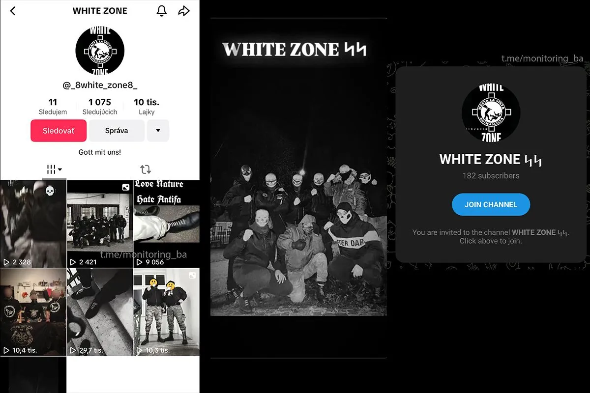  Účty skupiny White Zone SS na sociálnych sieťach